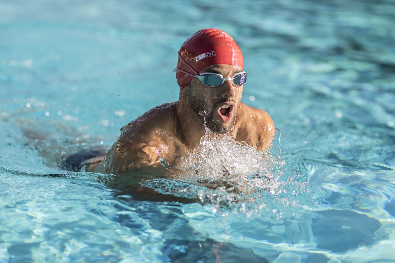 Z3R0D swim cap red