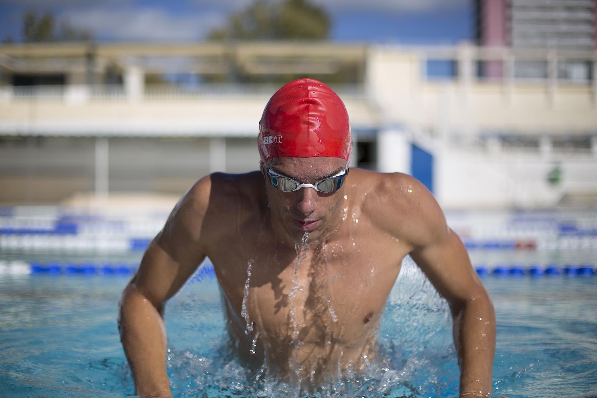 Z3R0D swim cap red