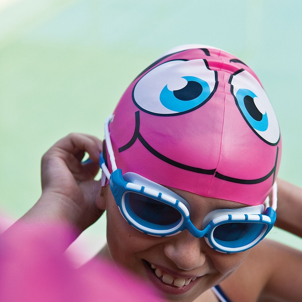 SWIM CAP KIDS FISH PINK