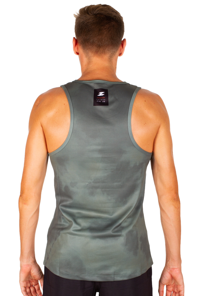 TANK TOP MAN ORANGE TREKKING GREEN