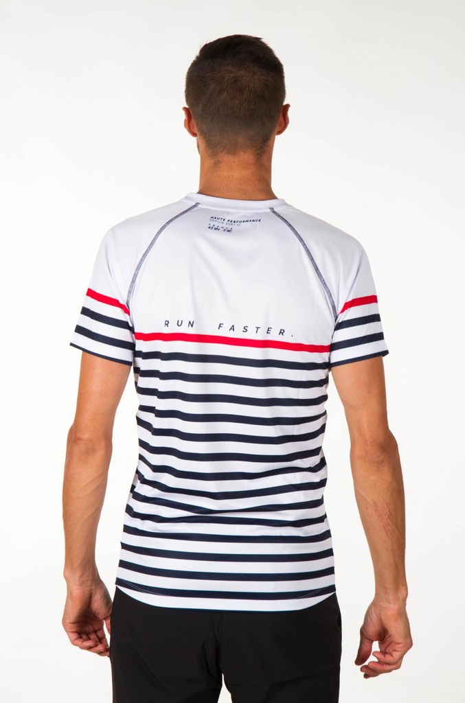 RUNNING T-SHIRT MAN MARINIERE NAVY