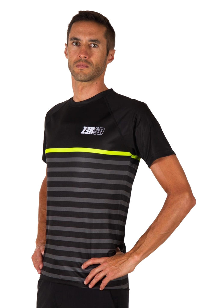 RUNNING T-SHIRT MAN MARINIERE BLACK