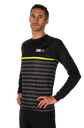 RUNNING T-SHIRT LONG SLEEVES MAN MARINIERE BLACK