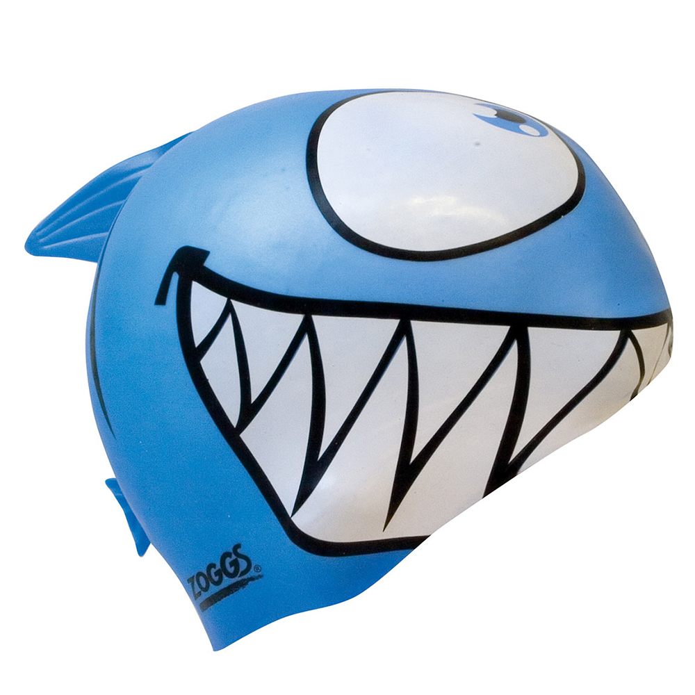 SWIM CAP KIDS SHARK BLUE