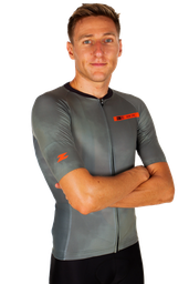CYCLING JERSEY MAN ORANGE TREKKING GREEN