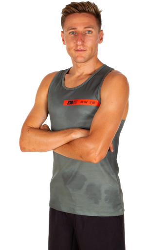 TANK TOP MAN ORANGE TREKKING GREEN
